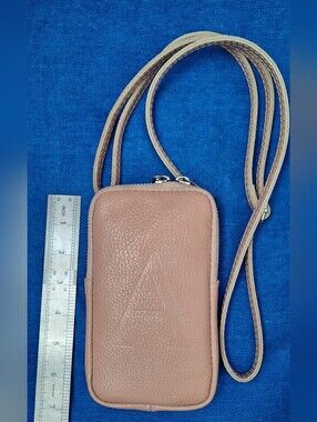 Light Pink Crossbody Bag Cell Phone Purse for Women Adjustable Strap100% leather